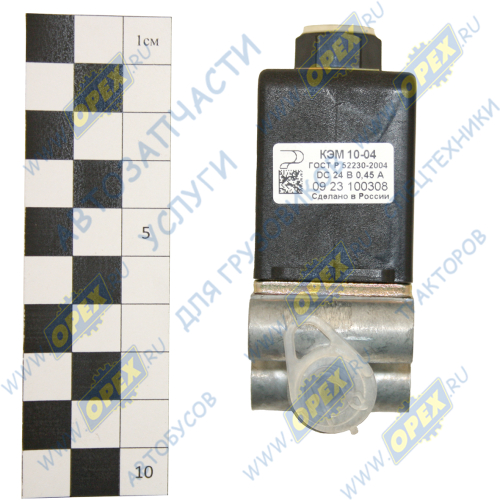 КЭМ 10-04 Клапан электромагнитный 24В, L=85; фишка 2 плос. клеммы, КамАЗ, МАЗ; являются составляющими блока клапанов БЭК 37.000 Объединение Родина1